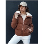Dámska módna hnedá zimná bunda Trendyglam - S