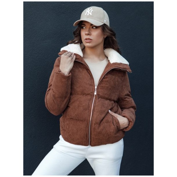 Dámska módna hnedá zimná bunda Trendyglam - S