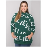 Dámska plus size mikina s kapucňou PERTH tmavozelená