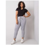 Dámske melanžové plus size tepláky ALVA sivé