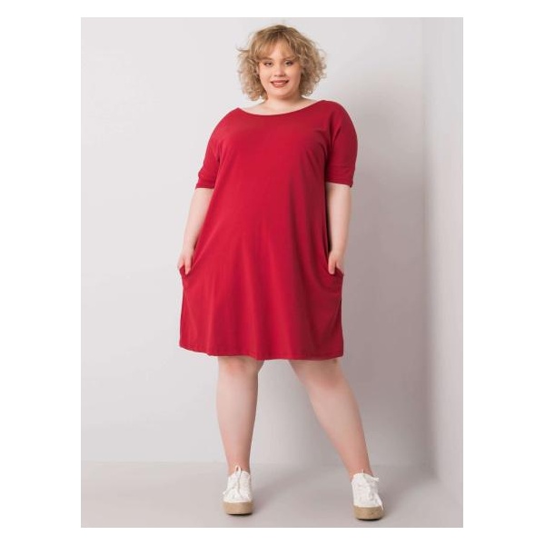 Dámske plus size šaty BELLAMY burgundy