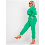 Dámske plus size tepláky s nohavicami MALEAH green