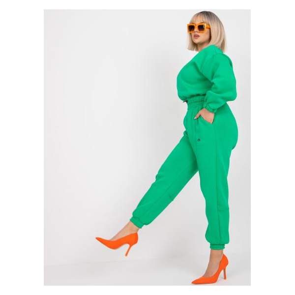 Dámske plus size tepláky s nohavicami MALEAH green