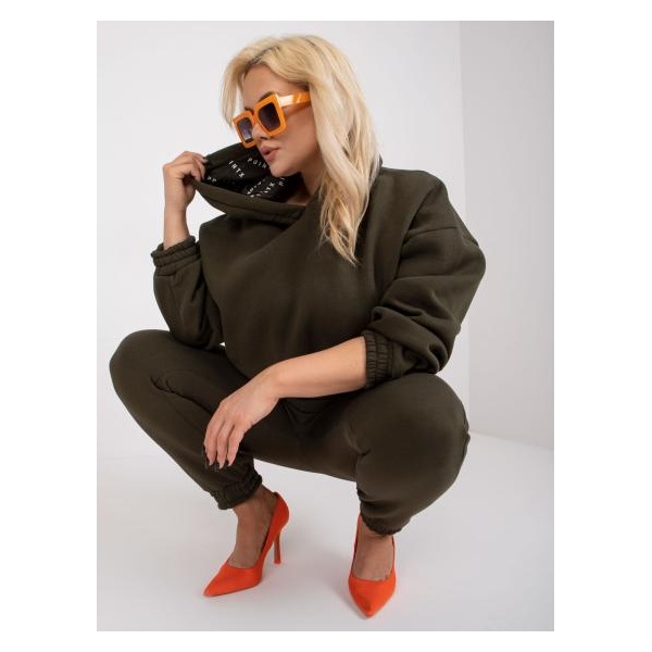 Dámske plus size tepláky s nohavicami WEB khaki