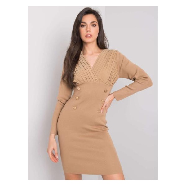 Dámske šaty do pása ARCELIA dark beige