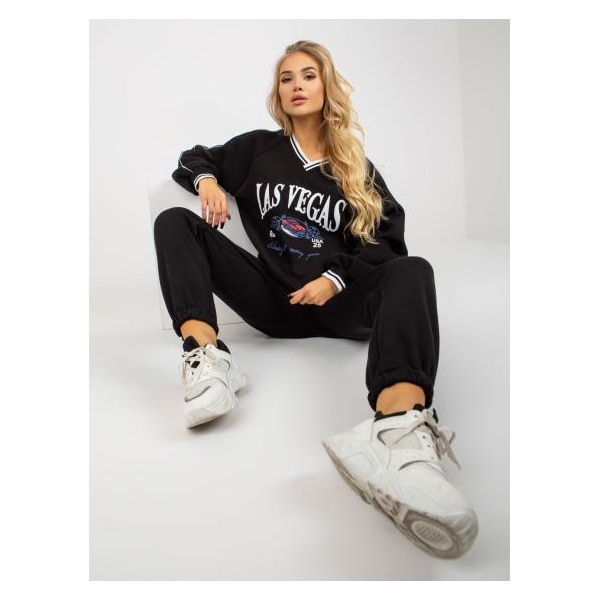 Dámske tepláky s potlačou oversize IVY čierne