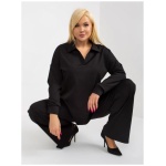 Dámsky komplet s pruhovaným vzorom plus size PENELOPE čierny