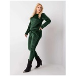 Dámsky plus size velúrový set JEANNE tmavo zelený