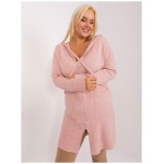 Dámsky plus size viskózový sveter RANAK svetloružový