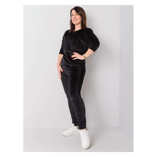 Dámsky velúrový plus size set JEANNE black
