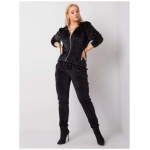 Dámsky velúrový plus size set MICHELL čierny