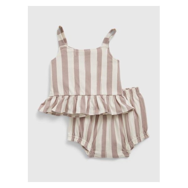Detská pruhovaná súprava peplum