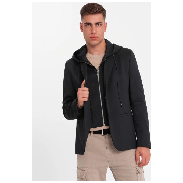 Elegantná čierna bunda V1 BLZB-0126 - S