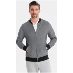 Elegantná čierna pánska mikina bez kapucne v1 om-sszp-0238 - XL