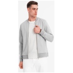 Elegantná sivá pánska mikina bez kapucne v4 om-sszp-0238 - XL