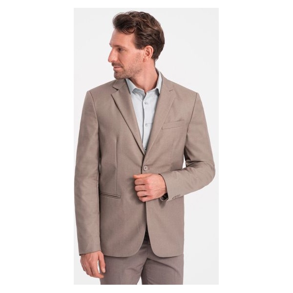 Elegantné béžové sako V3 BLZB-0115 - S