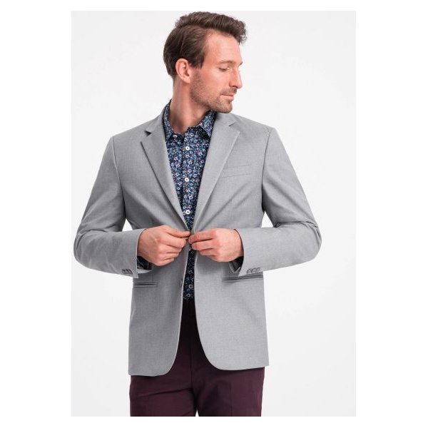 Elegantné šedé sako V1 BLZB-0115 - XL