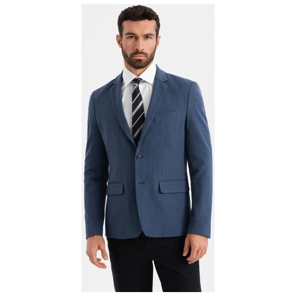 Elegantné tmavo modré pánske sako V3 BLZB-0135 - M