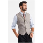 Jedinečná béžová elegantná vesta V3 BLZV-0109 - L