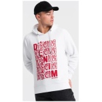 Jedinečná biela mikina s nápisom denim V3 SSPS-0158 - S