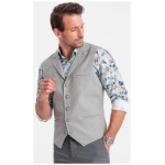 Jedinečná šedá elegantná vesta V1 BLZV-0109 - L