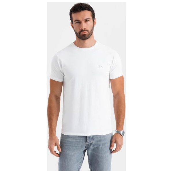 Jedinečné biele tričko s logom V2 TSBC-0222 - L