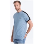 Jedinečné modré tričko s nášivkou V3 S1632 - XL