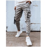 Jedinečné šedé joggery s ozdobnými prvkami - XXL