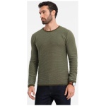 Jedinečný olivový sveter so vzorom  V2 SWSW-0118 - XXL