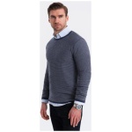 Jedinečný tmavo modrý sveter so vzorom V1 SWSW-0118 - XL