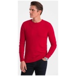 Klasický červený sveter s okrúhlym výstrihom V5 SWBS-0106 - XL