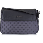 Kožená a žakárová crossbody kabelka Wittchen s monogramom 93-4-247-8