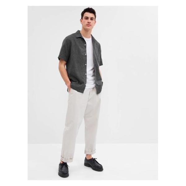 Ľanová košeľa s košeľovým poklopcom