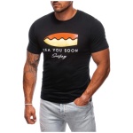 Letné trendy čierne tričko S2003 - XL