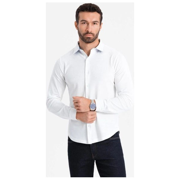 Ležérna biela pánska košeľa V1 SHCS-0177 - XXL
