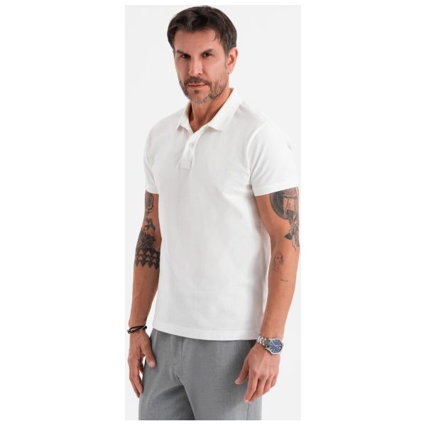 Ležérna  ecru pánska polokošeľa V7 POSS-0103 - XL