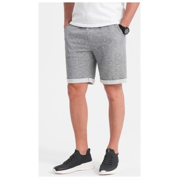 Melírované šedé kraťasy V6 SRSK-0116 - XXL