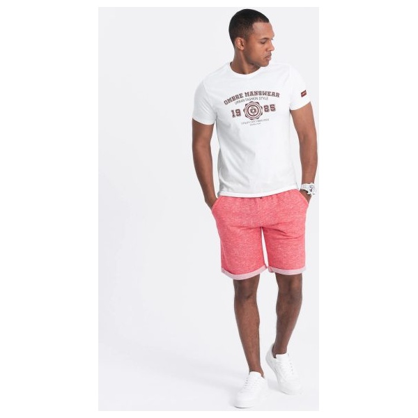 Melírované svetlo červené kraťasy V7 SRSK-0116 - XXL