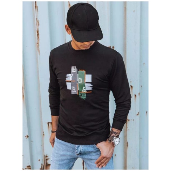 Mikina s trendy potlačou v čiernej farbe - 3XL