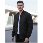 Moderná čierna pánska bomber bunda - XL