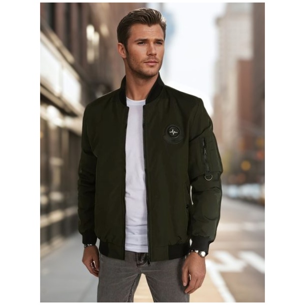 Moderná zelená bomber bunda - M