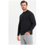 Moderné čierne pánske tričko V1 LSBC-0129 - S