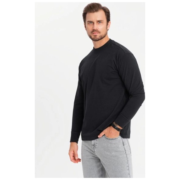 Moderné čierne pánske tričko V1 LSBC-0129 - S