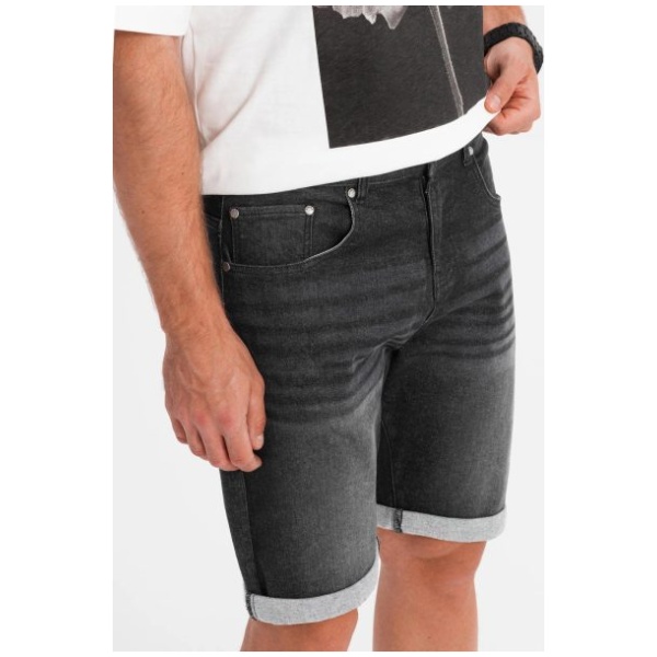Moderné čierne rifľové kraťasy V3 SRDS-0164 - S