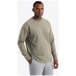 Moderné khaki  pánske tričko V4 LSBC-0129 - S