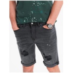 Moderné šedé rifľové kraťasy s odreninami V3 SRDS-0186 - XXL