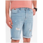 Moderné svetlomodré rifľové kraťasy s odreninami V1 SRDS-0186 - XXL