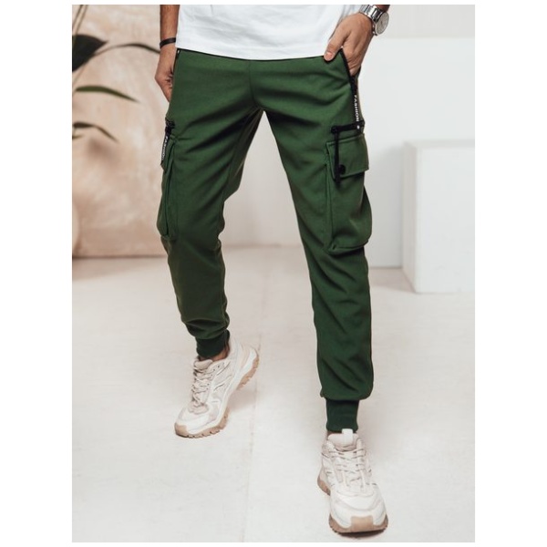 Moderné zelené kapsáčové joggery - XL