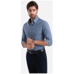 Módna modrá slim-fit košeľa V1 SHCS-0175 - XL