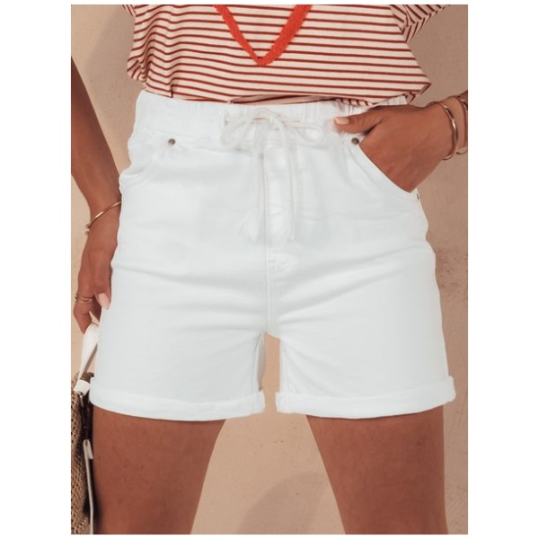 Módne dámske biele kraťasy Beach Vibe - XS